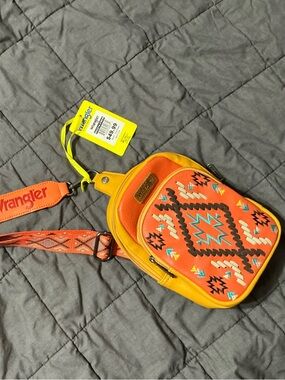 Wrangler Orange and Yellow Aztec Crossbody Bag